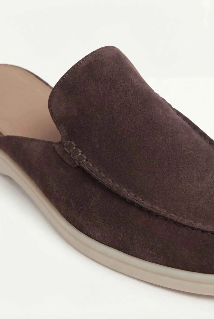 Mule Yacht en Cuir Suédé Marron