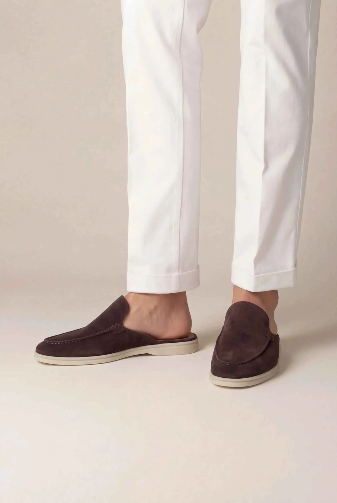 Mule Yacht en Cuir Suédé Marron