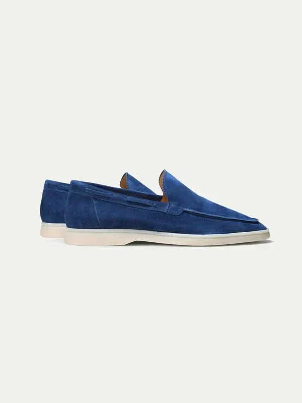 Mocassin Classique en Daim Bleu Berry