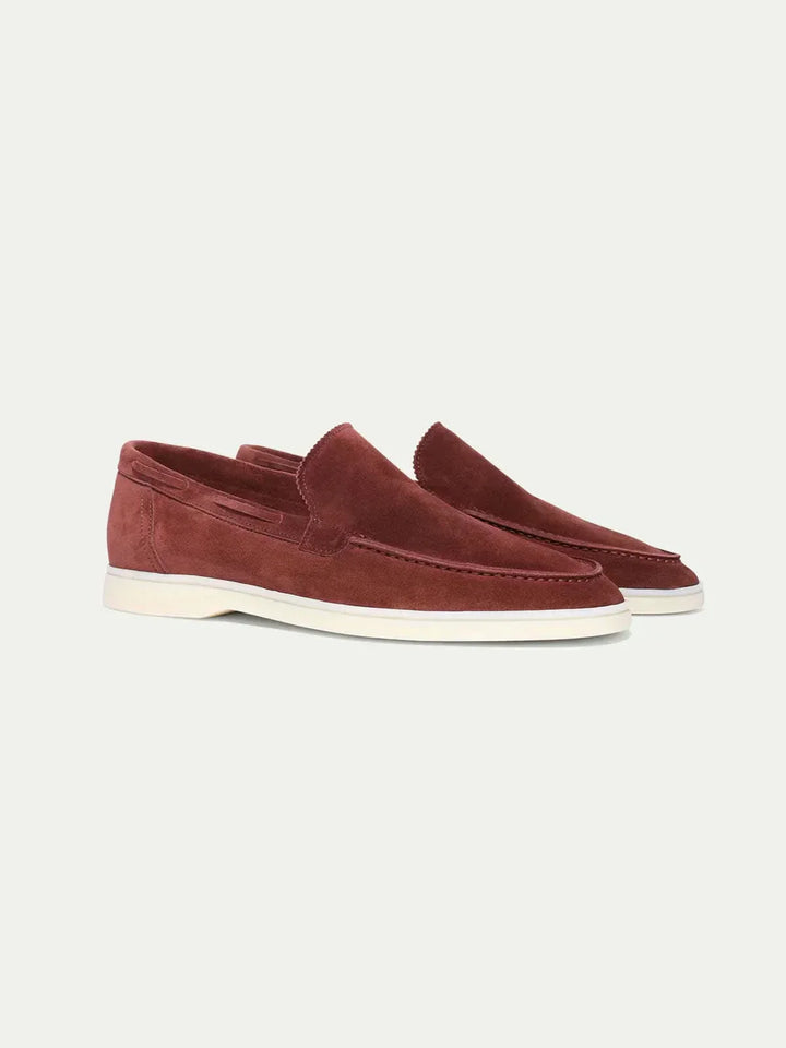 Mocassin Classique en Suède Bordeaux