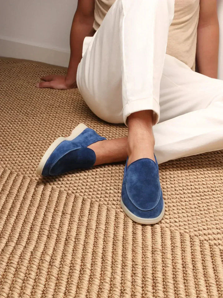 Mocassin Classique en Daim Bleu Berry