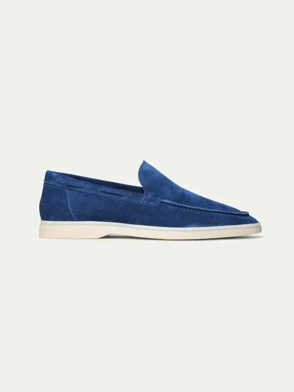 Mocassin Classique en Daim Bleu Berry