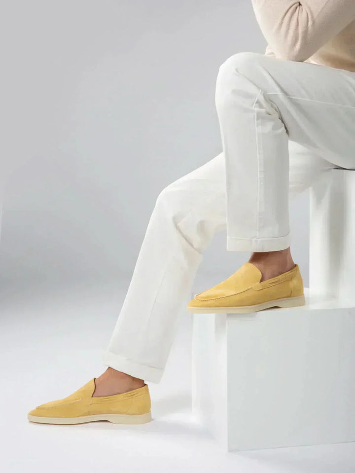 Mocassin Classique en Daim Jaune Agrume