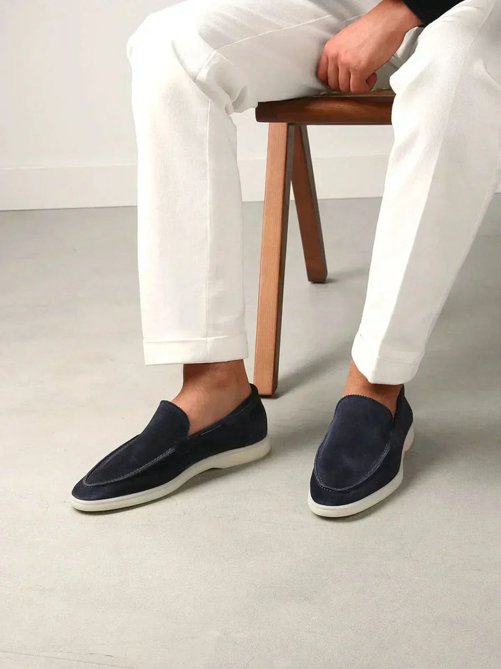 Mocassin Classique en Cuir Suédé Bleu Marine
