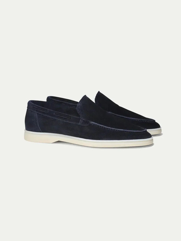 Mocassin Classique en Cuir Suédé Bleu Marine