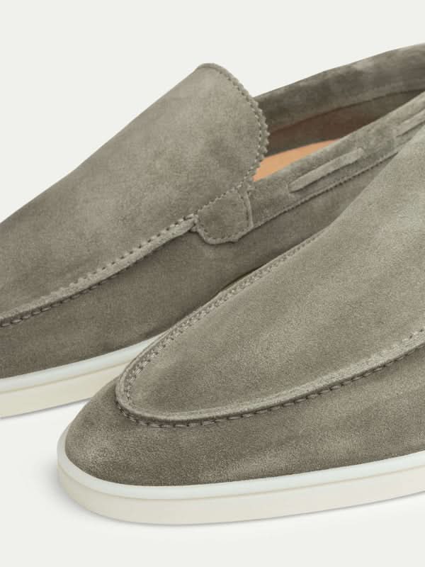 Mocassin Classique en Cuir Suédé Vert Olive