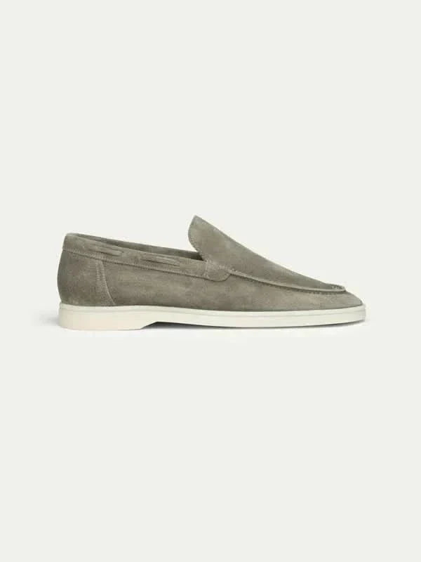 Mocassin Classique en Cuir Suédé Vert Olive