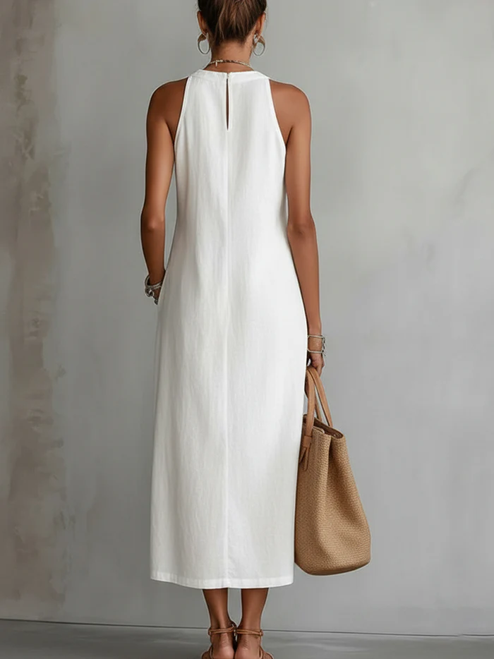 Jimena | Robe Midi Avec Col Mandarin