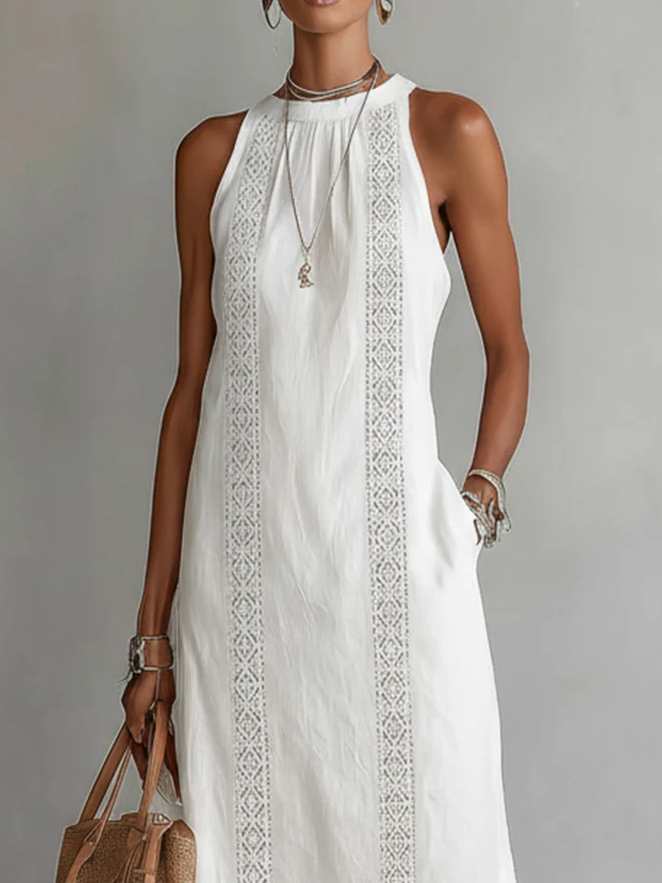 Jimena | Robe Midi Avec Col Mandarin