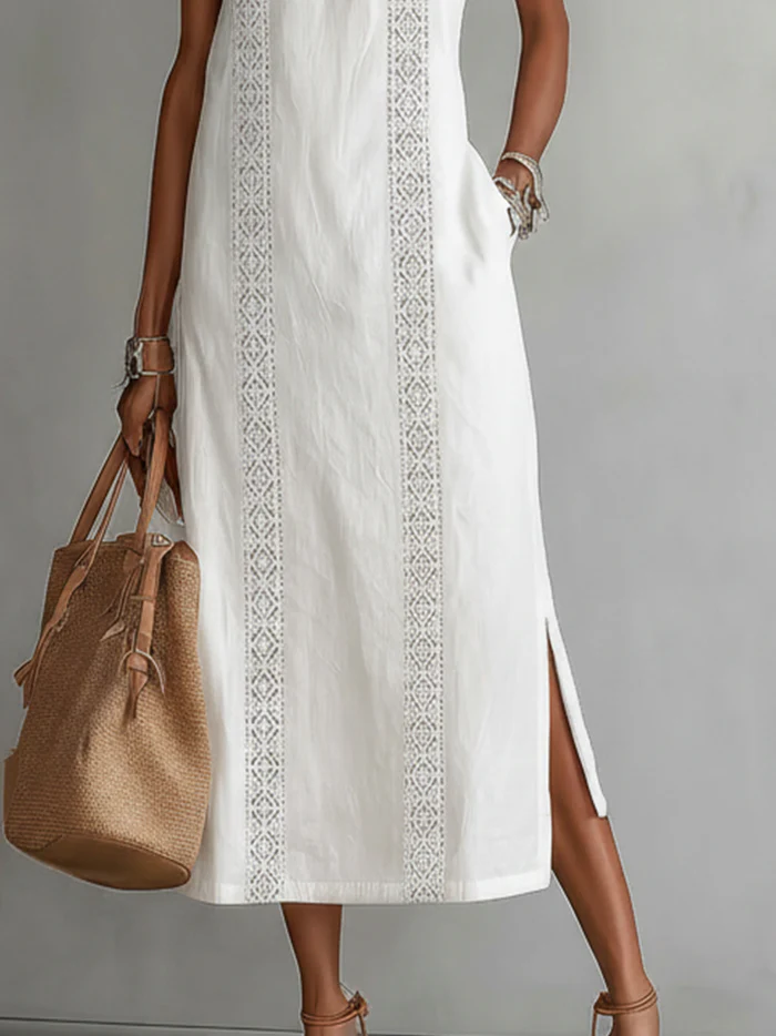 Jimena | Robe Midi Avec Col Mandarin