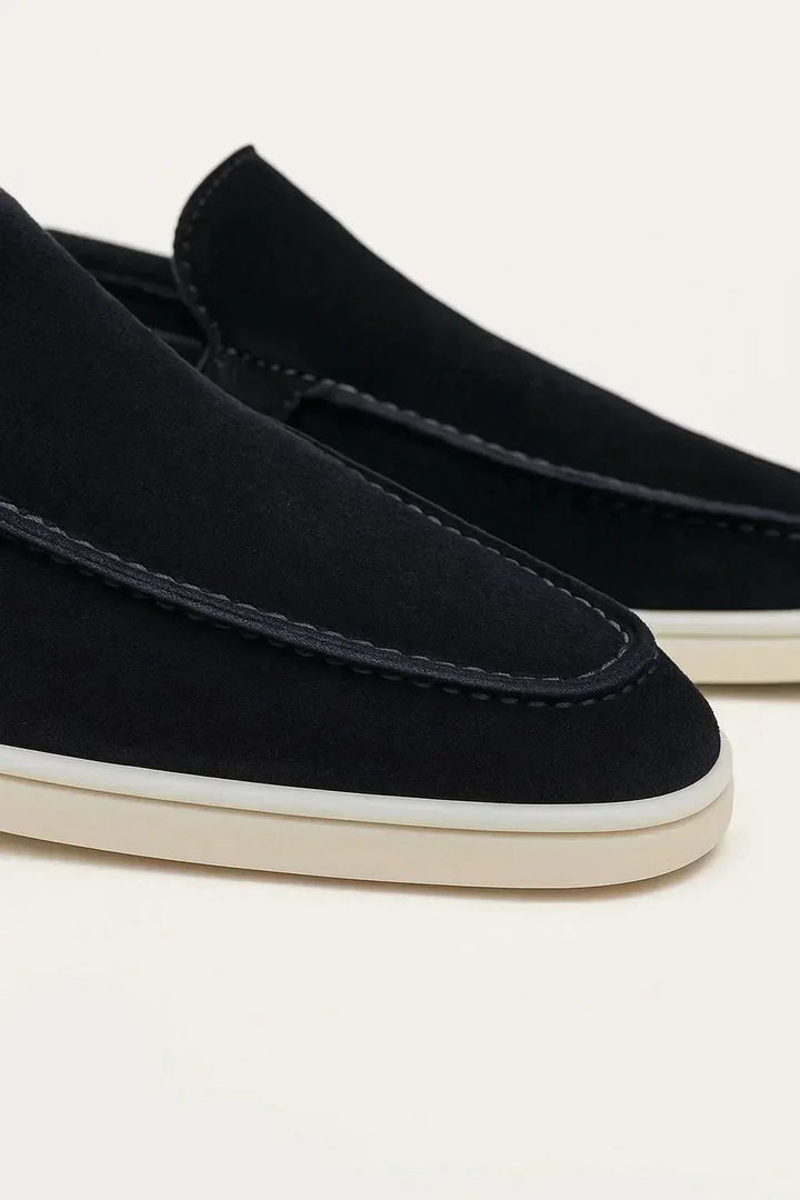 Mocassin Classique en Cuir Suédé Bleu Marine