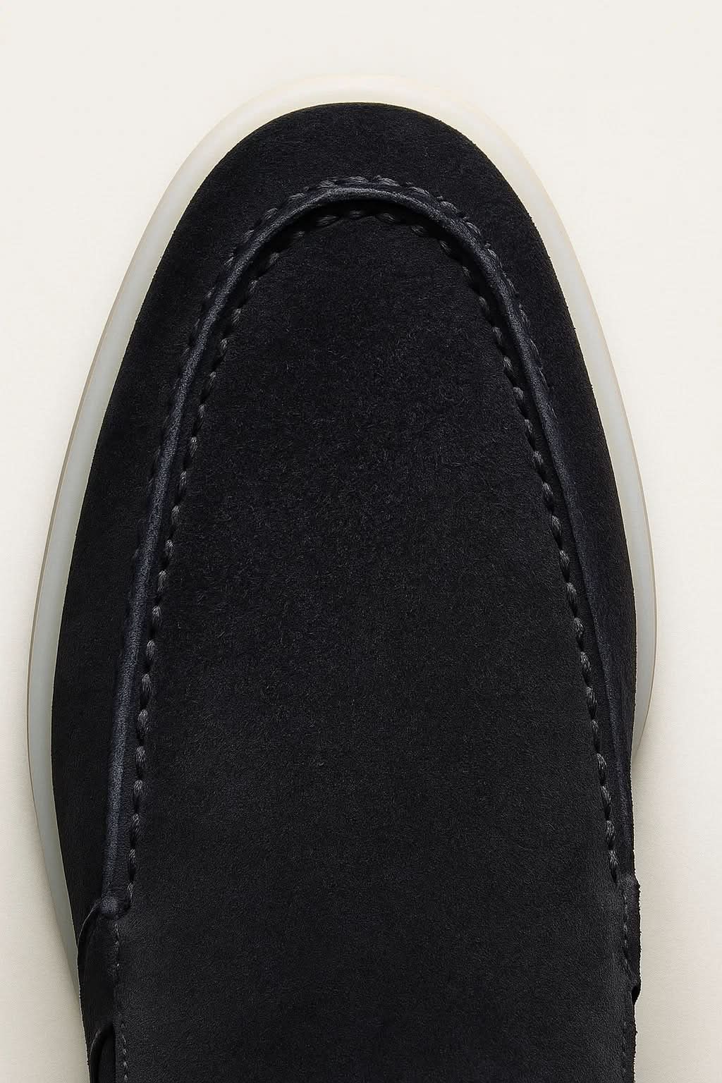 Mocassin Classique en Cuir Suédé Bleu Marine