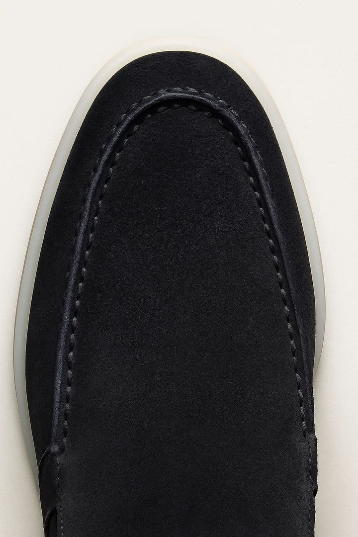 Mocassin Classique en Cuir Suédé Bleu Marine